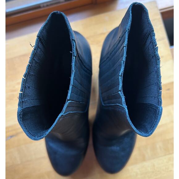 Eileen Fisher Harp Leather Platform Ankle Bootie Black Slip On Size 9 - Picture 4 of 11